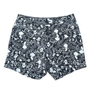 Disney Shorts Alice In Wonderland Size 3 Stretch Cotton Black White Print